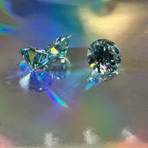 ✨ Beautiful Blue/Teal Moissanite Bundle – 3 Loose Stones (1.0ct each) ✨